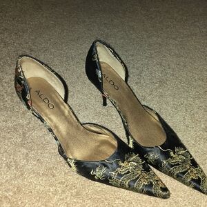 Satin Pointed Toe Kitten Heel Aldos